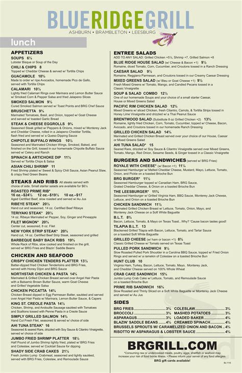 restaurante bohemians menu|Ashburn – Blue Ridge Grill